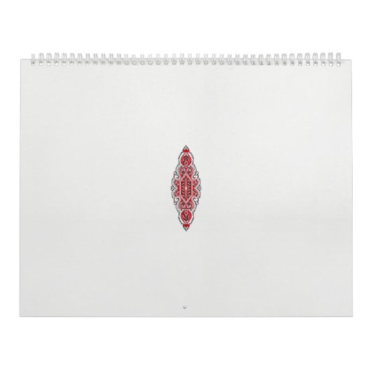Calendrier un design de motif rouge et blanc (Protection)