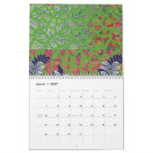 Calendrier un design de motif vert et jaune (Mar 2027)