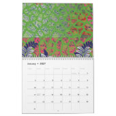 Calendrier un design de motif vert et jaune (Jan 2027)