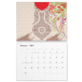 Calendrier un design de vase rouge avec des fleurs dessus (Feb 2027)