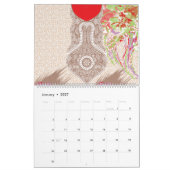 Calendrier un design de vase rouge avec des fleurs dessus (Jan 2027)