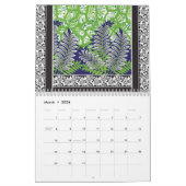 Calendrier Un design décoratif avec un p vert et violet (Mar 2026)