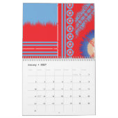 Calendrier un design d'un motif rouge et bleu (Jan 2027)