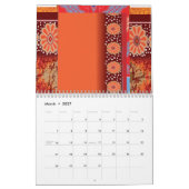 Calendrier un design d'un motif rouge et or (Mar 2027)