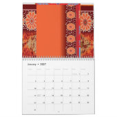 Calendrier un design d'un motif rouge et or (Jan 2027)