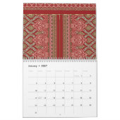 Calendrier un design motif rouge et beige_ (Jan 2027)