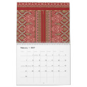 Calendrier un design motif rouge et beige_ (Feb 2027)