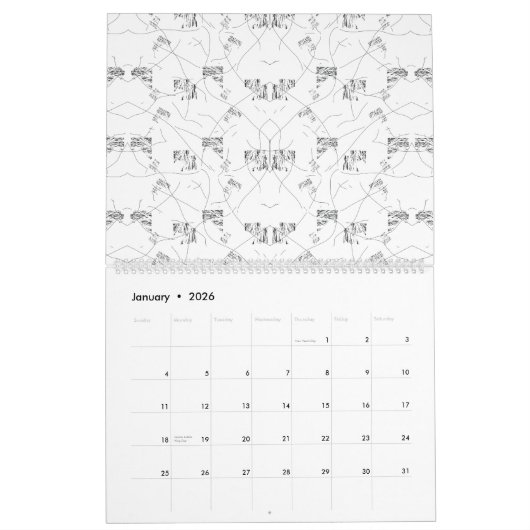 Calendrier Un design visuellement attrayant qui présente un m (Jan 2026)