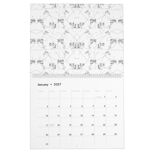 Calendrier Un design visuellement attrayant qui présente un m (Jan 2027)