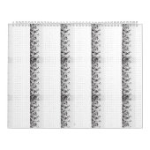 Calendrier Un ensemble complexe de design floral noir et blan (Protection)