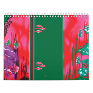 Calendrier Un foulard coloré aux teintes rouge et verte, em