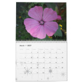 Calendrier Un illustré de fleur (Mar 2027)
