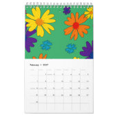 Calendrier Un lit fleuri de fleurs marguerites (Feb 2027)
