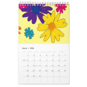 Calendrier Un lit fleuri de fleurs marguerites (Mar 2026)