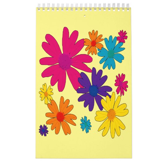 Calendrier Un lit fleuri de fleurs marguerites (Protection)