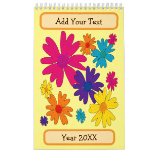 Calendrier Un lit floral de fleurs de marguerite