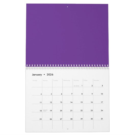 Calendrier Un mélange abstrait de teintes violettes et roses  (Jan 2026)