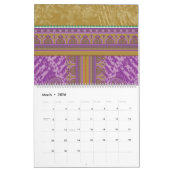 Calendrier un motif de point de croix avec un ba pourpre et j (Mar 2026)