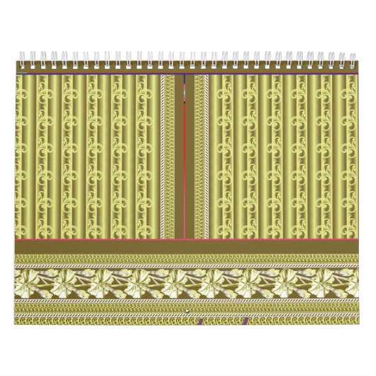 Calendrier un motif de point de croix d'un vase avec fleurs (Protection)