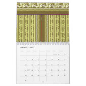 Calendrier un motif de point de croix d'un vase avec fleurs (Jan 2027)