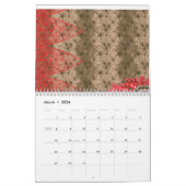 Calendrier Un motif élaboré caractérisé par un rouge vif et (Mar 2026)