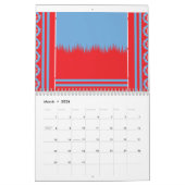 Calendrier Un motif saisissant de rouge et bleu, cadre élégan (Mar 2026)