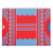 Calendrier Un motif saisissant de rouge et bleu, cadre élégan (Protection)