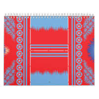 Un motif saisissant de rouge et bleu, cadre élégan