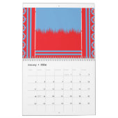 Calendrier Un motif saisissant de rouge et bleu, cadre élégan (Jan 2026)