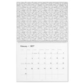 Calendrier Un motif texturé aux teintes blanches et grises, (Feb 2027)