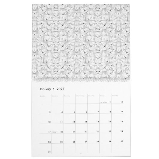Calendrier Un motif texturé aux teintes blanches et grises, (Jan 2027)