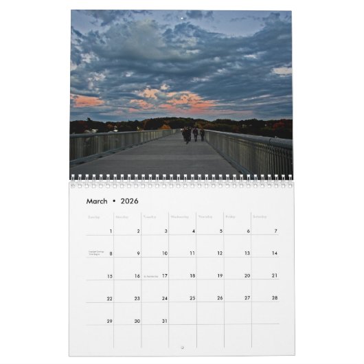 Calendrier Un Pont Sur L'Hudson (Mar 2026)