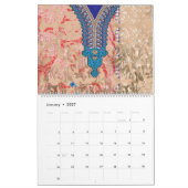 Calendrier un tableau d'écharpe bleu et beige (Jan 2027)