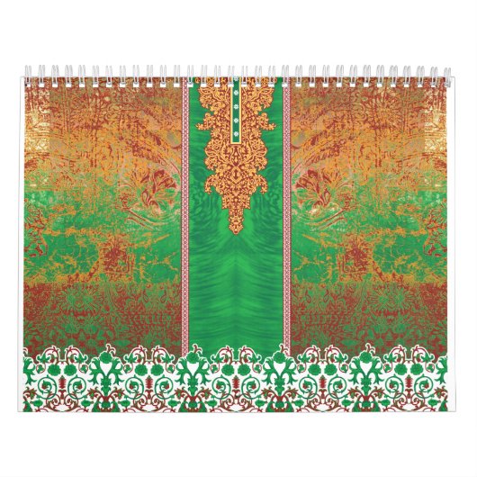 Calendrier un tableau d'un champ vert avec une bordure orange (Protection)