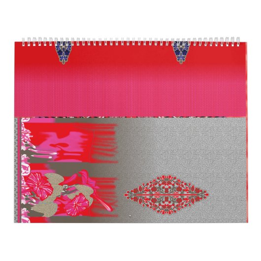 Calendrier un tableau d'une femme en robe rose (Protection)