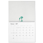 Calendrier un tableau d'une fleur et d'un poisson sur un doss (Feb 2027)