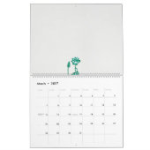 Calendrier un tableau d'une fleur et d'un poisson sur un doss (Mar 2027)