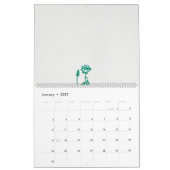 Calendrier un tableau d'une fleur et d'un poisson sur un doss (Jan 2027)