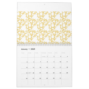 Calendrier Un tapis jaune avec un motif répétitif motif resem