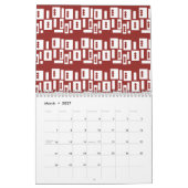 Calendrier Un tapis rouge avec un motif texturé est étalé sur (Mar 2027)