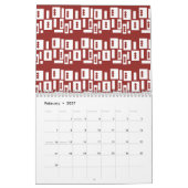 Calendrier Un tapis rouge avec un motif texturé est étalé sur (Feb 2027)