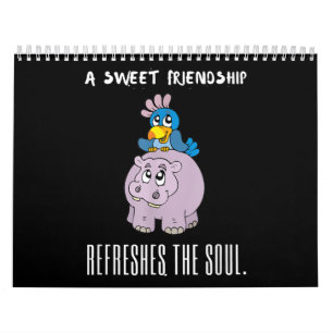 Calendrier Une Amitié Douce Rafraîchit L'Âme Violet Hippo