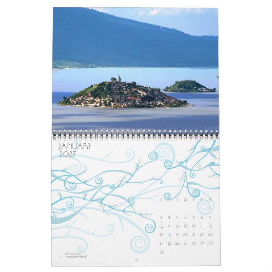 Calendrier Une année à Patzcuaro, Mexique (Jan 2027)