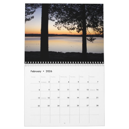 Calendrier Une année au Tennessee (Feb 2026)