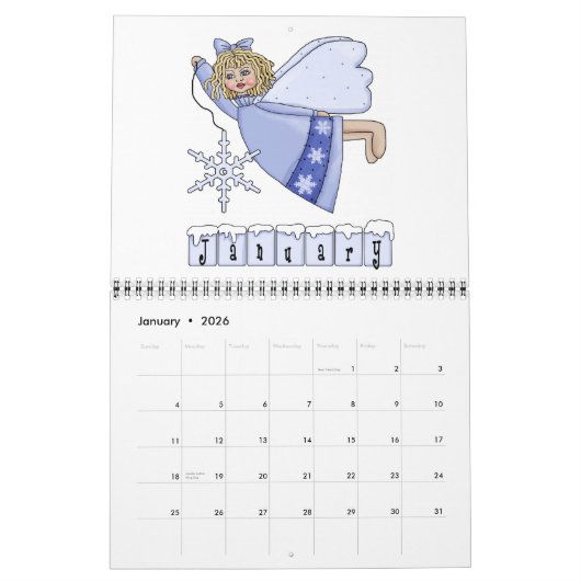 Calendrier Une année d'anges (Jan 2026)