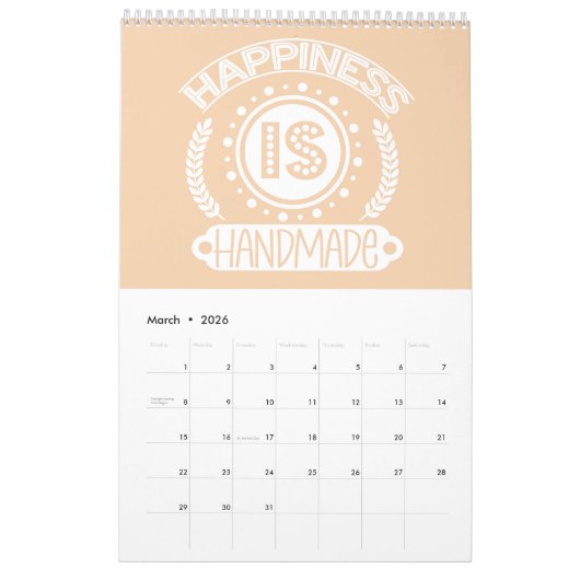 Calendrier Une année d'artisanat (Mar 2026)