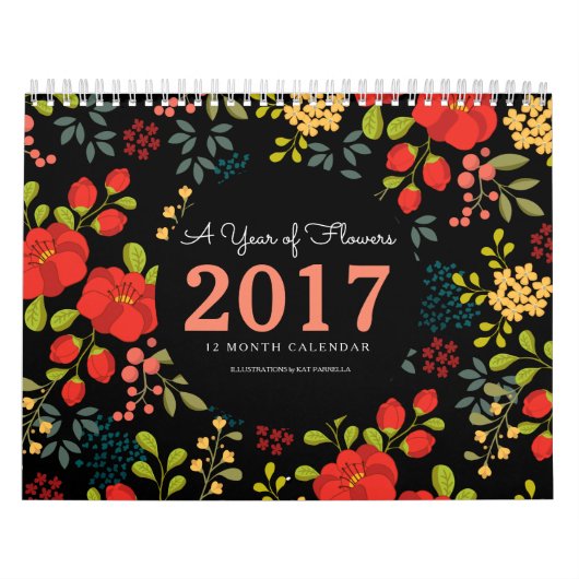 Calendrier Une année de fleurs Pages illustrées (Protection)