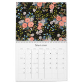 Calendrier Une année de fleurs Pages illustrées (Mar 2026)