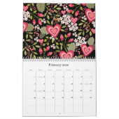 Calendrier Une année de fleurs Pages illustrées (Feb 2026)