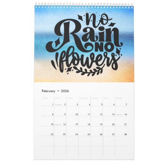 Calendrier Une année de pensée positive (Feb 2026)